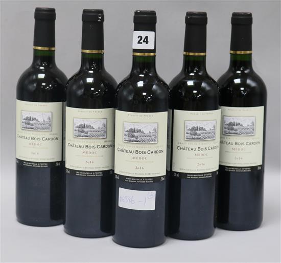 Five bottles of Chateau Medoc, 2016